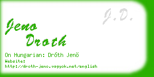 jeno droth business card